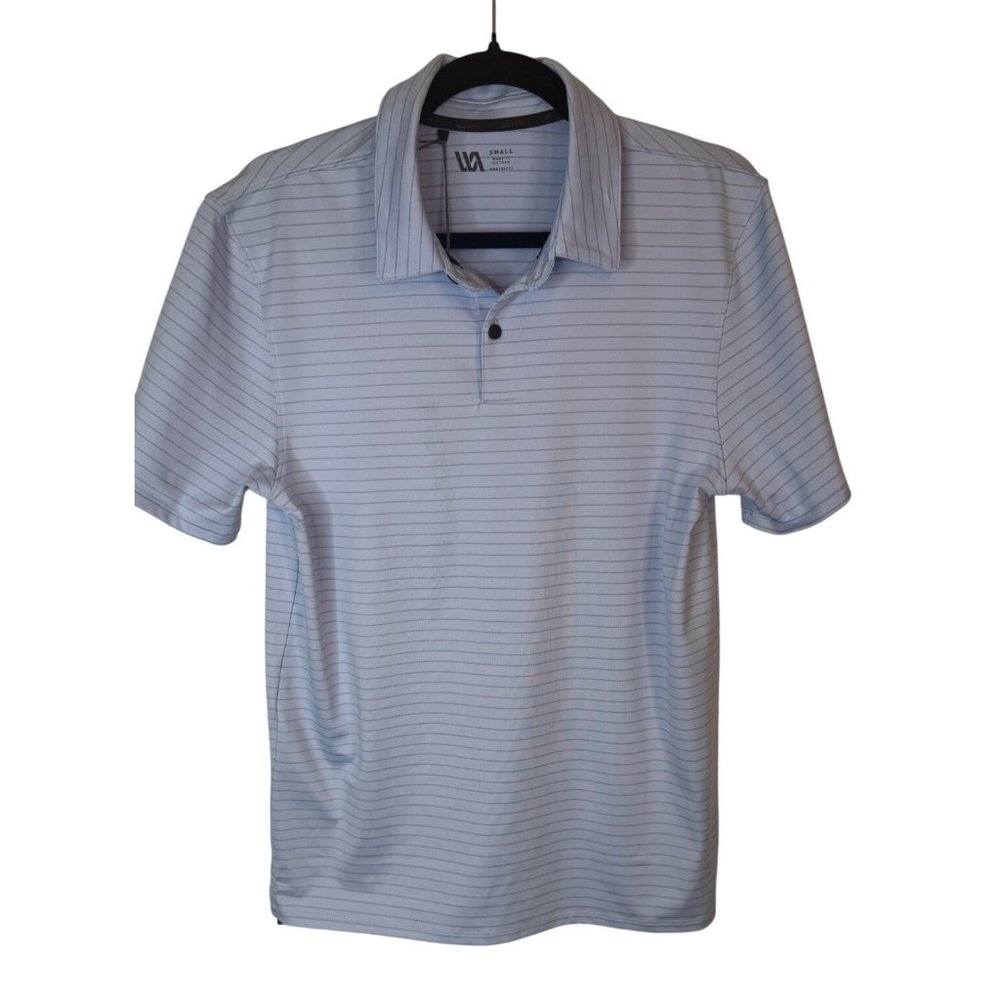 NWT VRST Mens Small Micro Pique Golf Polo Shirt Light Blue Breathable